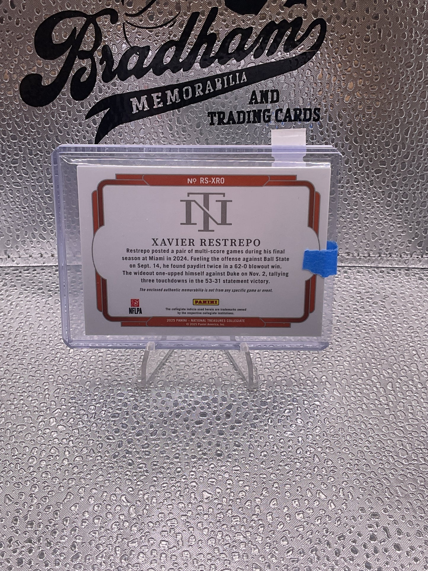 2025 Panini National Treasures Collegiate
Xavier Restrepo RS-XRO Jumbo Patch 2/5