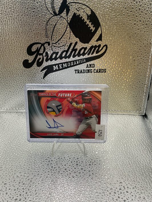 2024 Topps Pro Debut Carolina Mudcats LUIS LARA FOTF-LL AUTO RELIC 1/5 Brewers