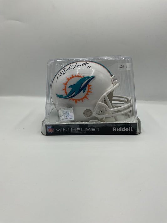 Mike Wallace Miami Dolphins Autographed Mini Helmet (COA)
