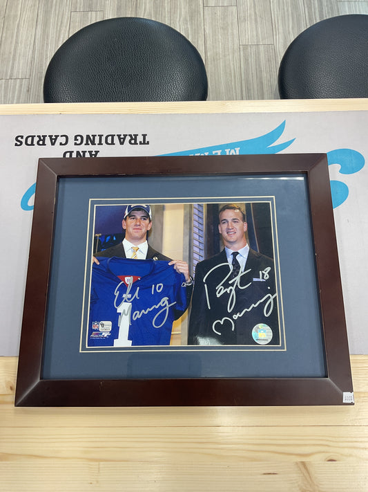 Eli/ Peyton Manning Framed Dual Auto with COA
