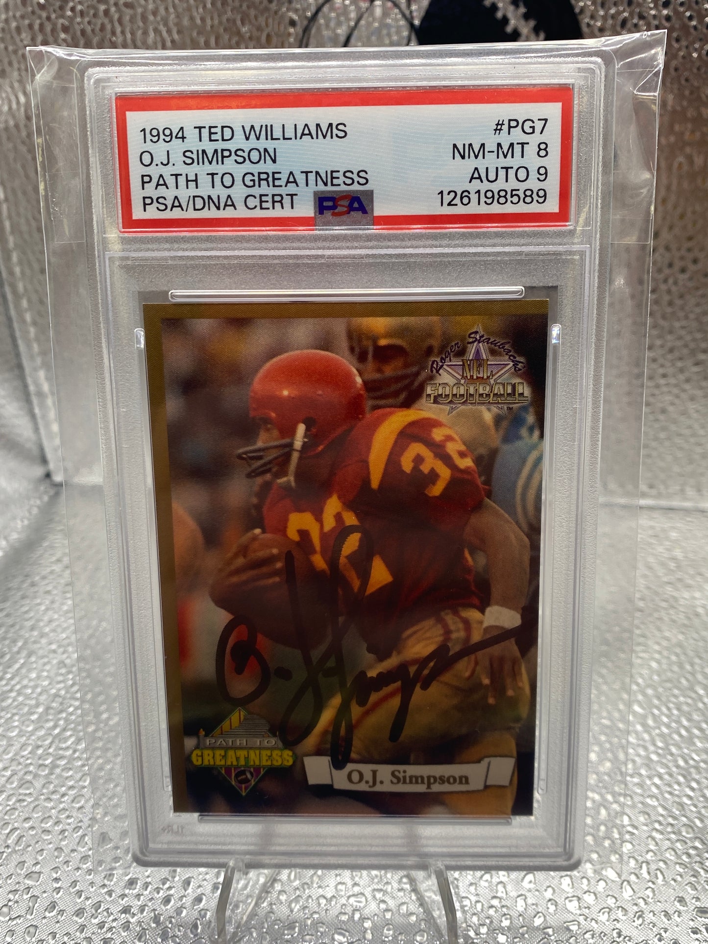 1994 Ted Williams O.J. Simpson Path to Greatness Nm 8 Auto 9