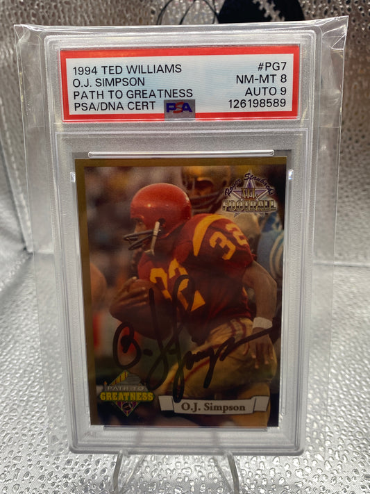 1994 Ted Williams O.J. Simpson Path to Greatness Nm 8 Auto 9