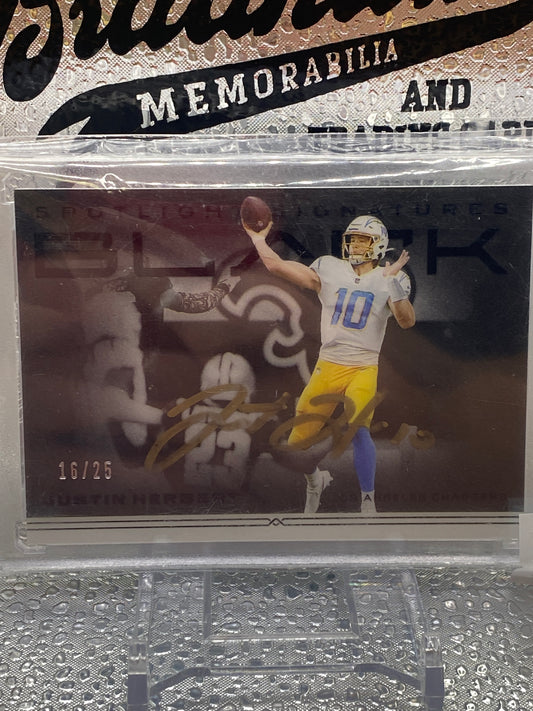 Justin Herbert Panini Black on card auto /25