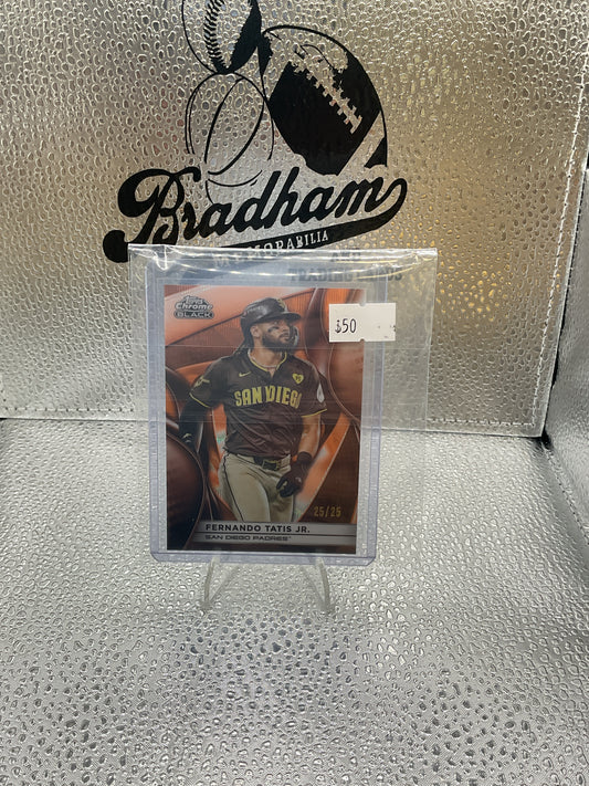 2025 Topps Chrome Black Orange Refractors #55 Fernando Tatis Jr. /25