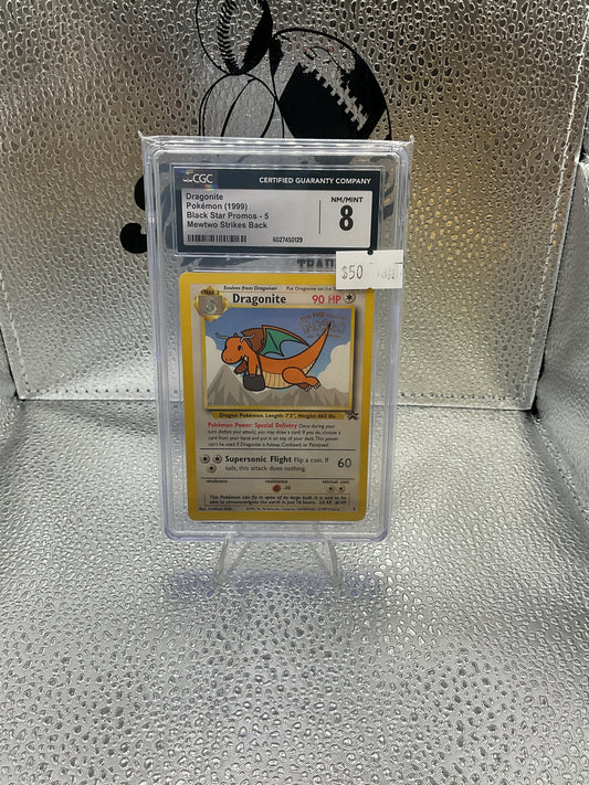 Dragonite Black Star Promos #5 Wizards of the Coast First Movie CGC NM/MINT 8