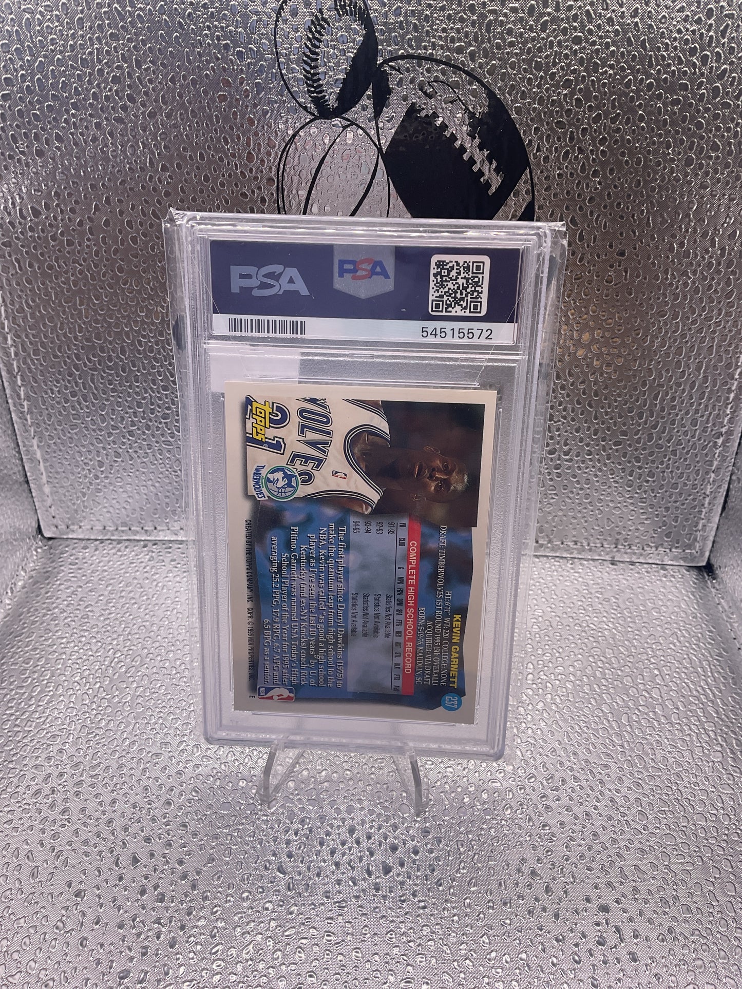 1995 Topps #237 Kevin Garnett Timberwolves RC Rookie HOF PSA 10 GEM MINT