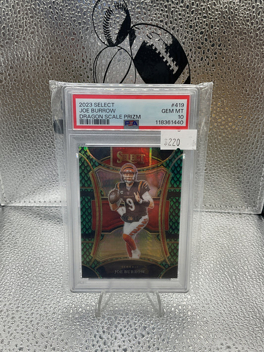 2023 Select Suite Level Dragon Scale Prizm Joe Burrow /70 #419 PSA 10 GEM MINT