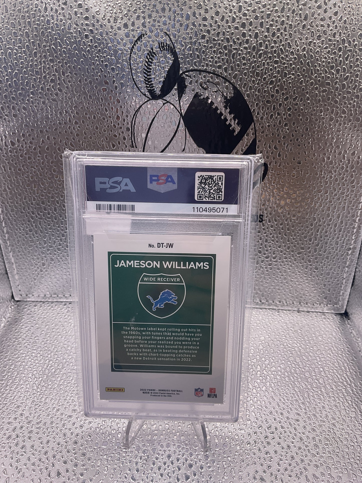 Jameson Williams 2022 Panini Donruss - Downtown! #DT-JW (RC) Rookie PSA 9 MINT