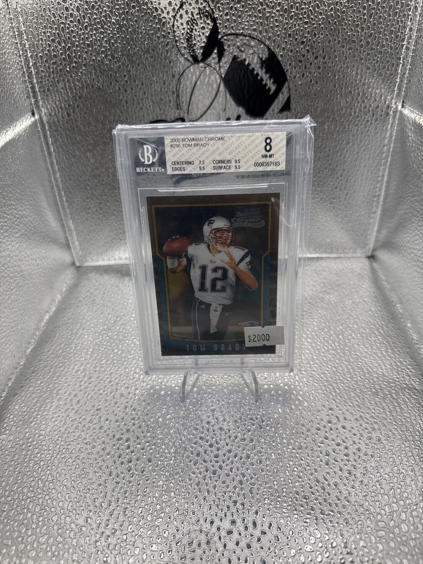 2000 Bowman Chrome Tom Brady.  Becket 8