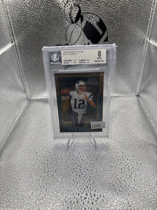 2000 Bowman Chrome Tom Brady.  Becket 8