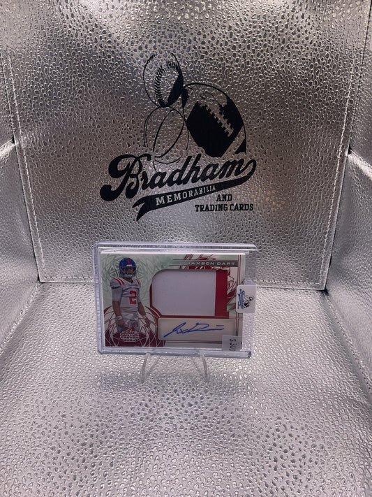 2024 Leaf Trinity Jaxson Dart Patch Autograph Green RC 1/15