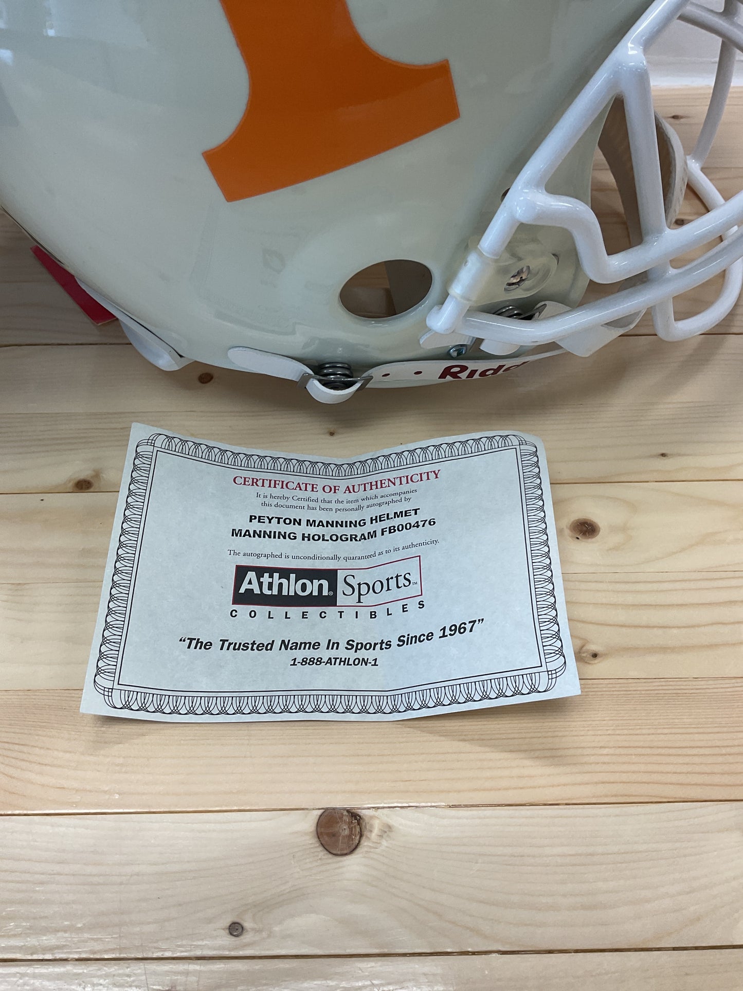 Peyton Manning Signed Tennessee Volunteers Helmet with COA