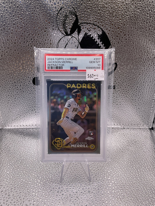 2024 Topps Chrome Jackson Merrill #207 Refractor RC PSA 10