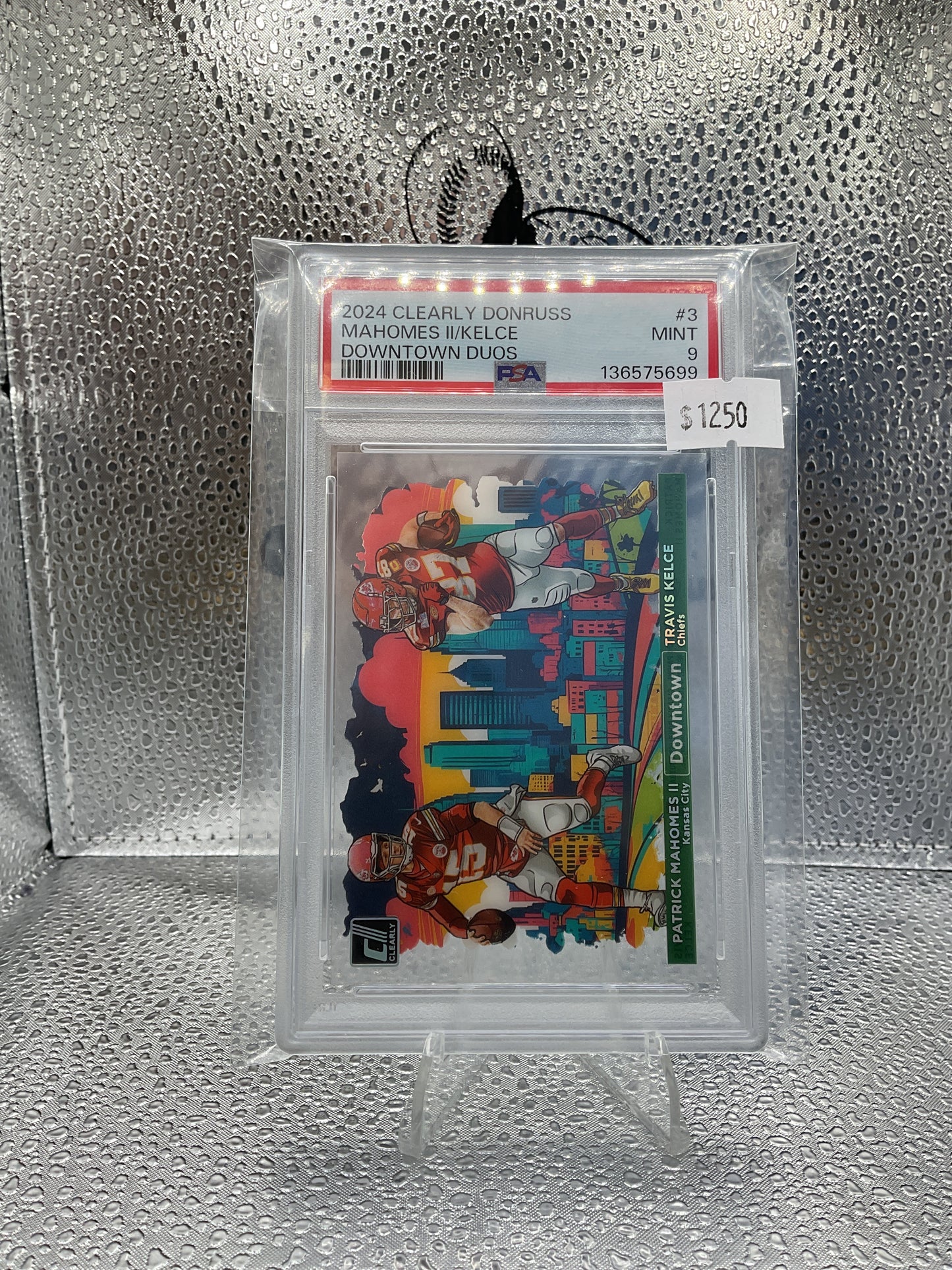 2024 Clearly Donruss Mahomes II/ Kelce Downtown Duos PSA 9