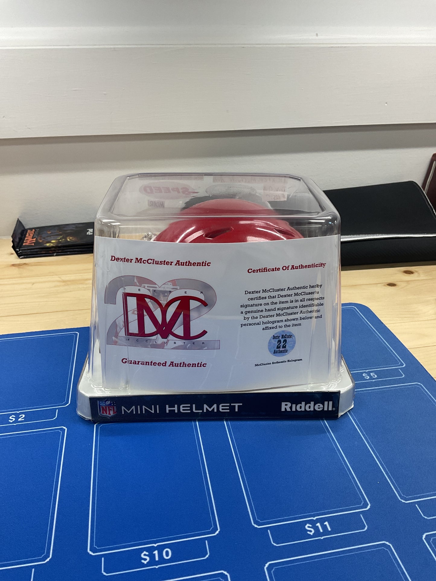Dexter McCluster Signed Mini Helmet With COA