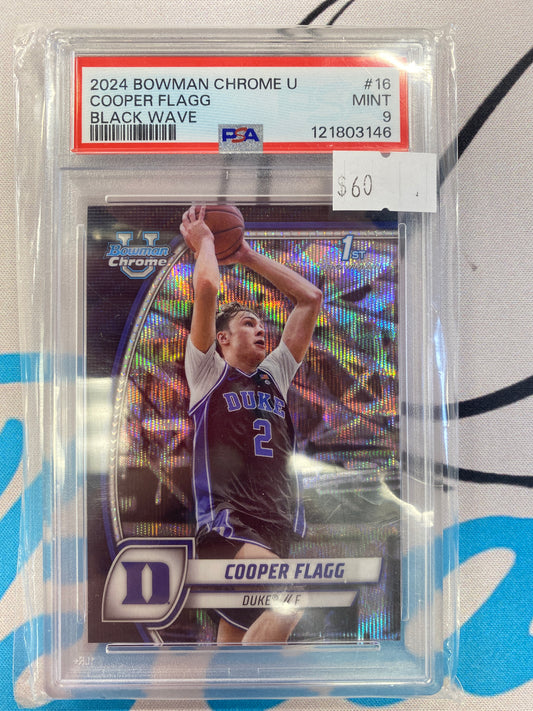 2024 Bowman Chrome U Cooper Flagg Black Wave Psa 9