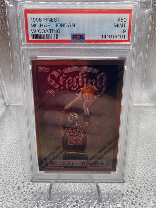 1996 Finest Michael Jordan W/Coating PSA 9