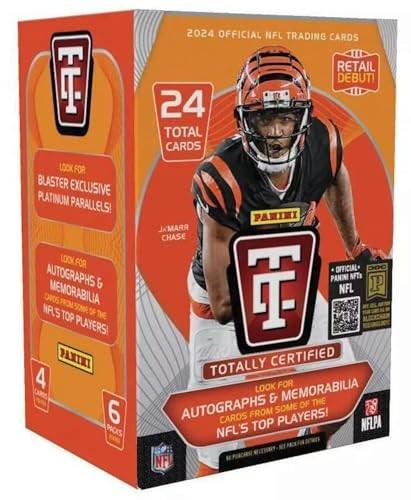 2024 Panini Totally Certified Football 6-Pack Blaster Trading Card Box (Four Parallels per Box)
