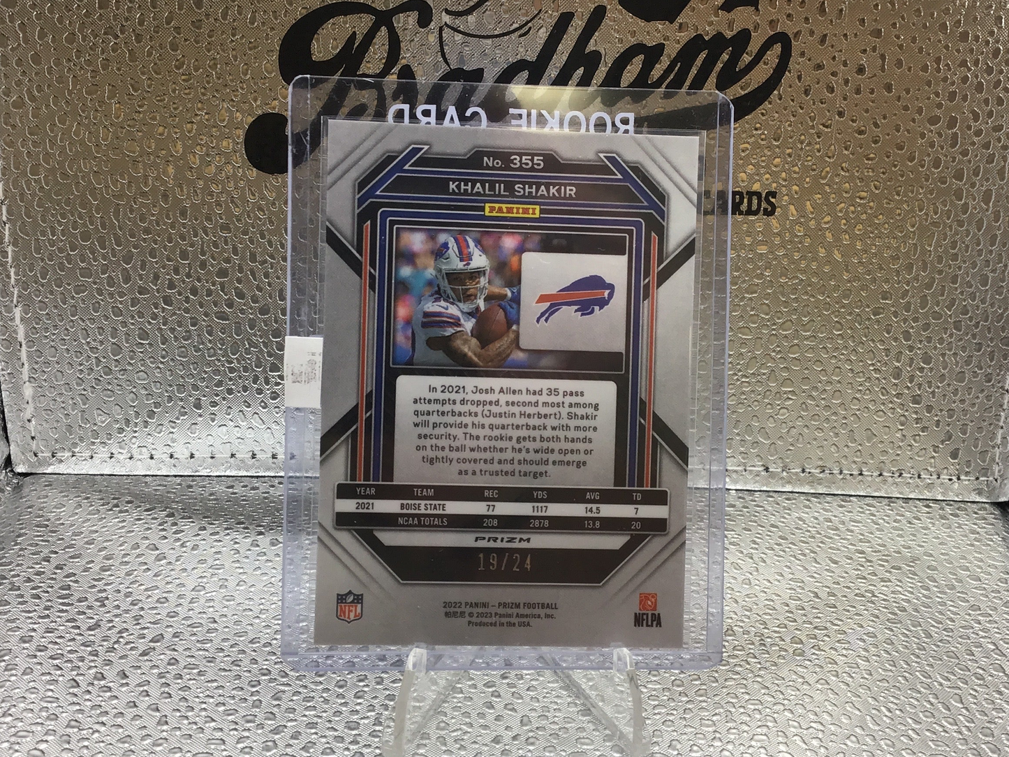 Khalil Shakir 2022 Panini Prizm NFL Gold Sparkle Rookie SSP Bills /24