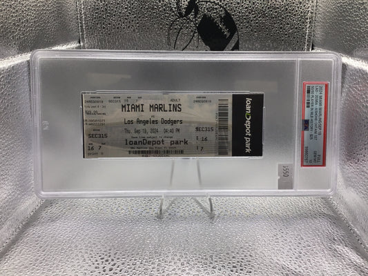 2024 Miami Marlins Vs La Dodgers Shohei Ohtani 50/50 game ticket PSA 10