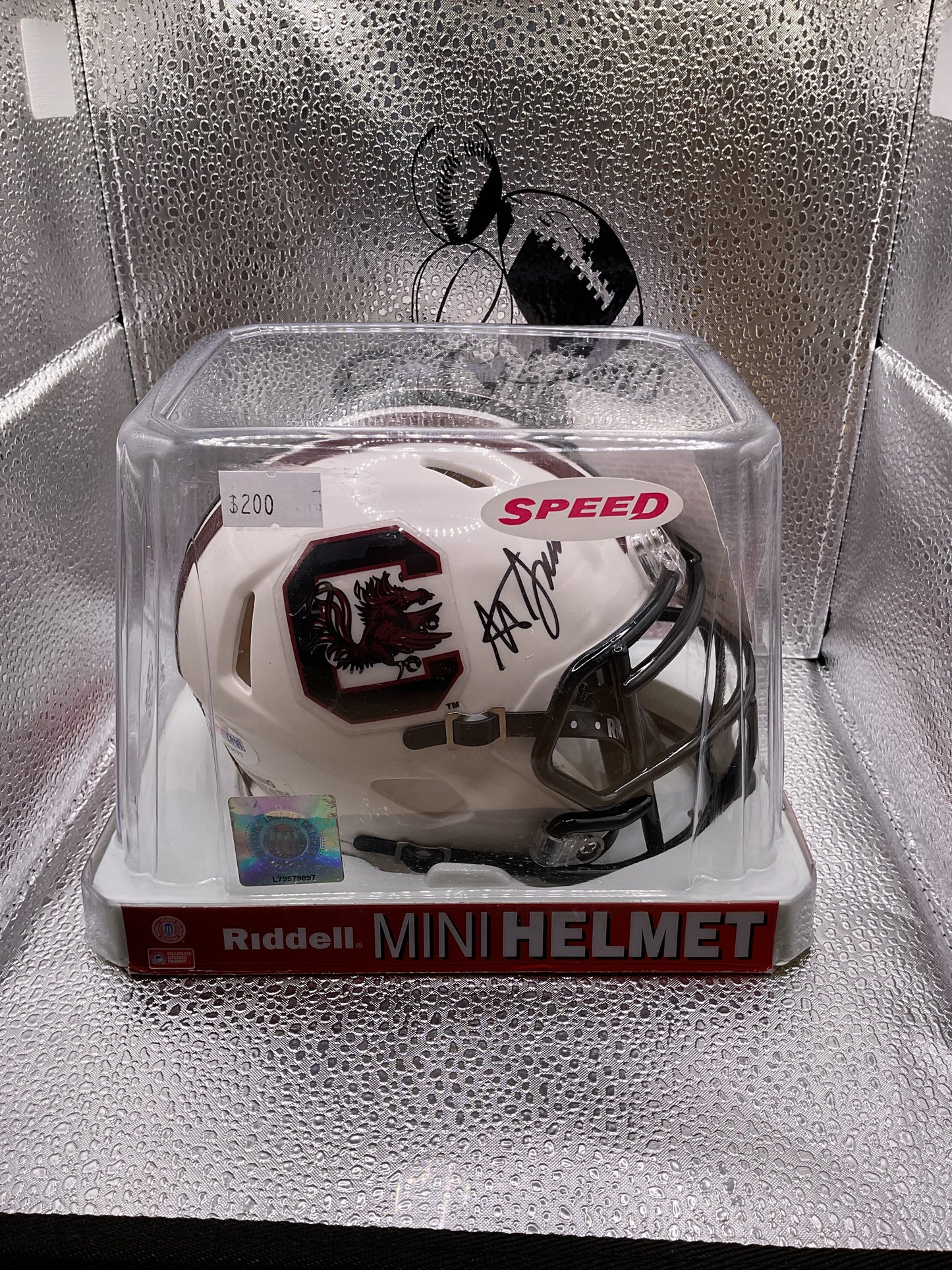 Steve Spurrier auto mini helmet South Carolina COA