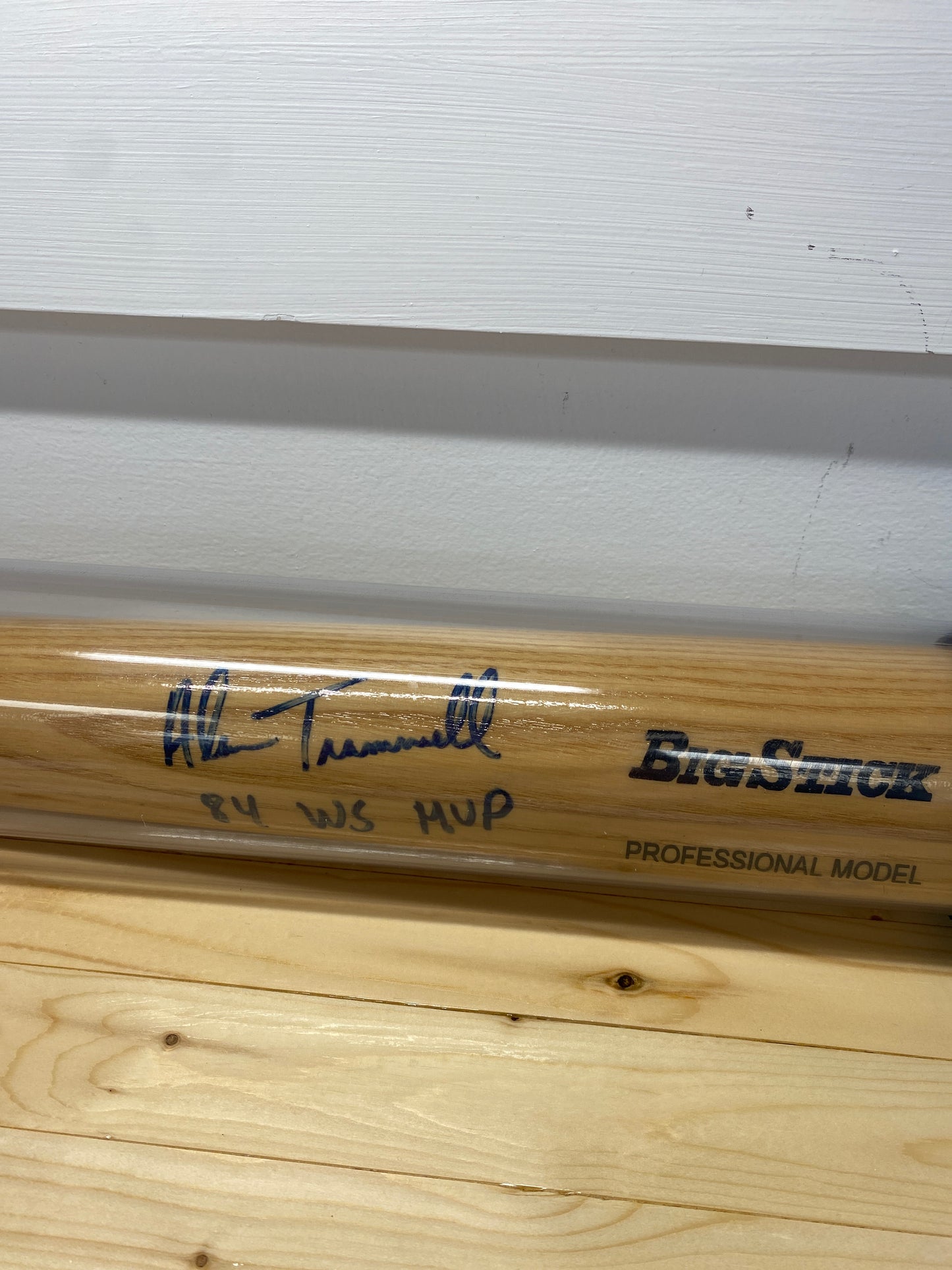 Allen Trammell signed baseball bat one inscription 84 WS MVP