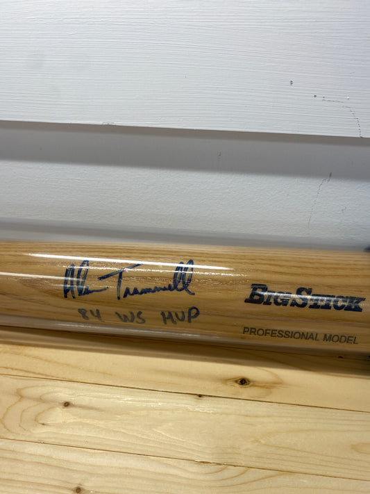 Allen Trammell signed baseball bat one inscription 84 WS MVP