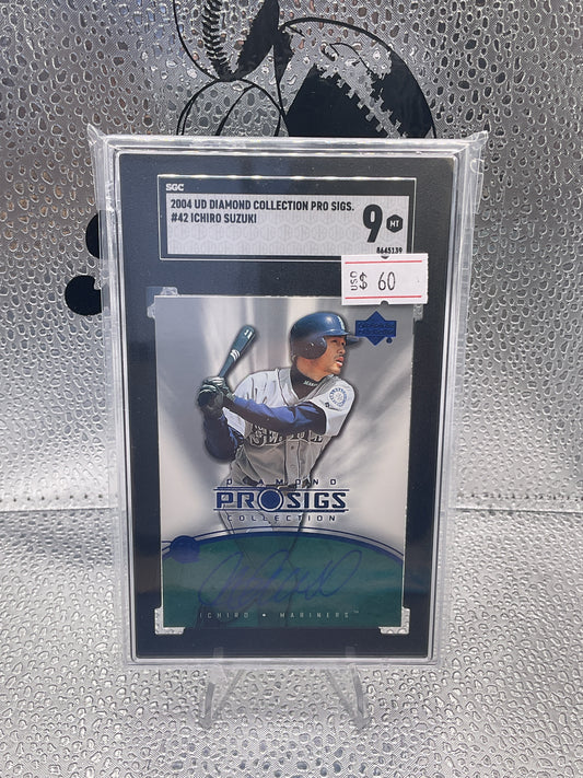 2004 Upper Deck Diamond Collection Pro Signatures Ichiro Suzuki #42 SGC 9 MINT