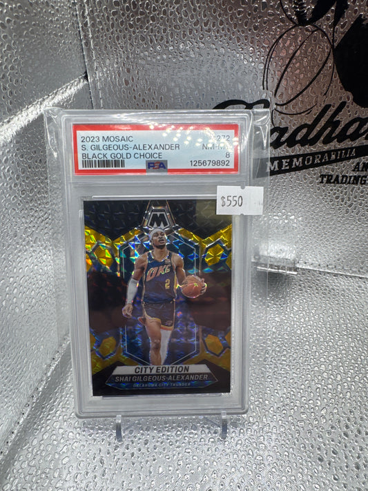 2023 Mosaic Shai Gilgeous Alexander Black Gold Choice 8/8 PSA 8