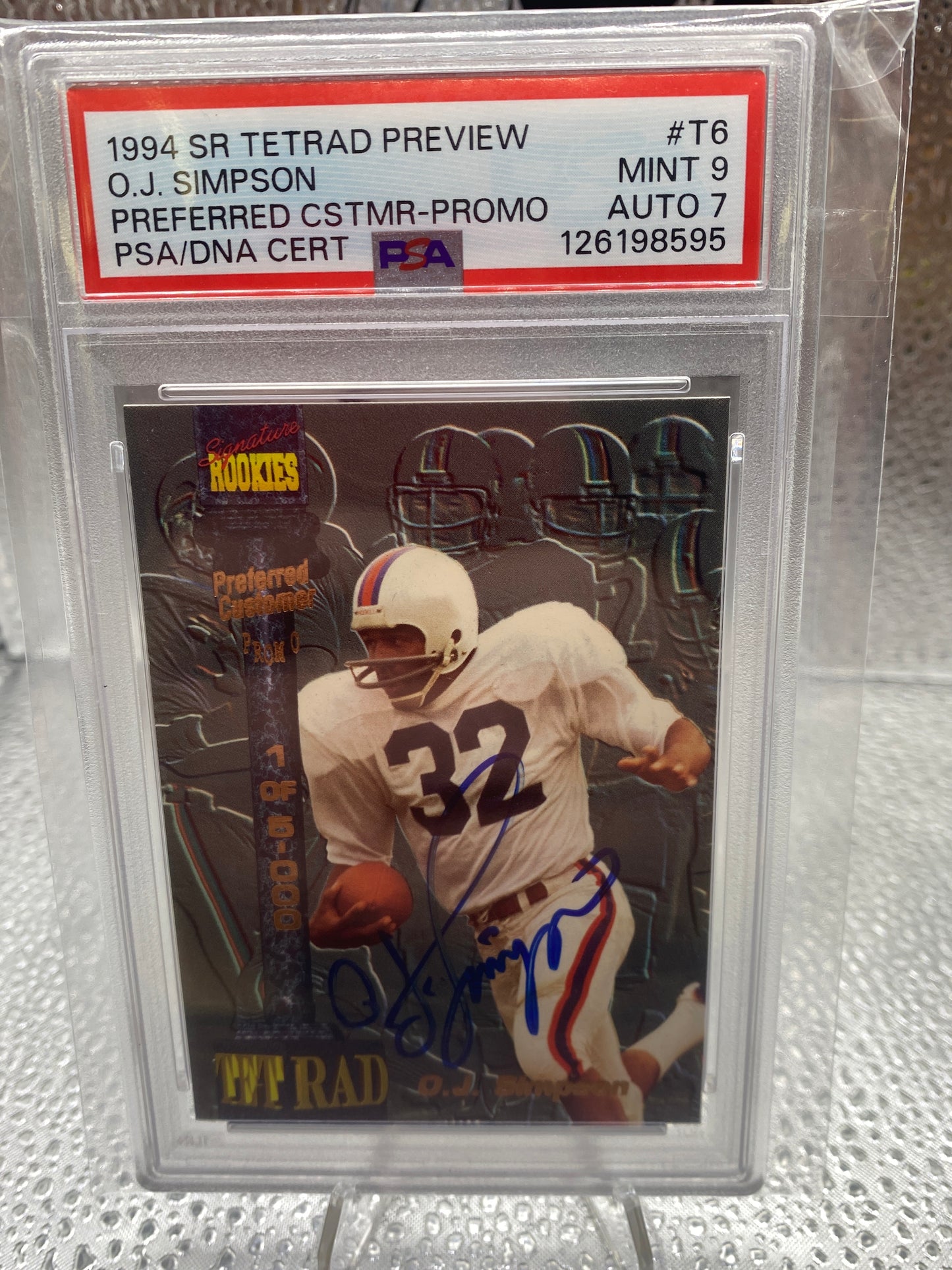 1994 Sr Tetrad Preview O.J. Simpson Preferred CSTMR-PROMO MINT 9 auto 7