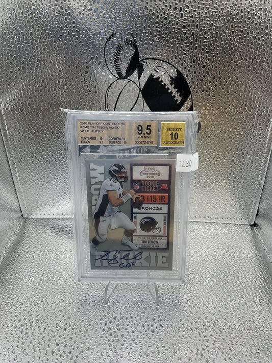 2010 Playoff Contenders #234B Tim Tebow Rookie AU/400 White Jersey (Beckett 9.5) Auto 10