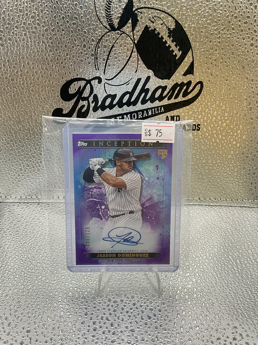 Jasson Dominguez 2024 Topps Inception Purple Rookie auto RC #BRES-JDO /125