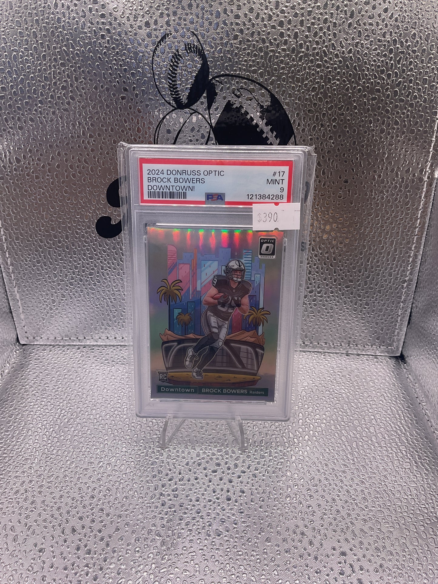 2024 Panini Donruss Optic Downtown! #17 Brock Bowers RC Rookie Mint PSA 9