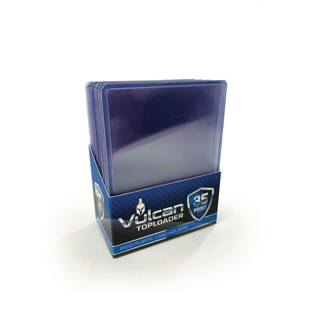 (25-Pack) Vulcan Shield 35pt Standard Size Toploader Rigid Plastic Card Holders