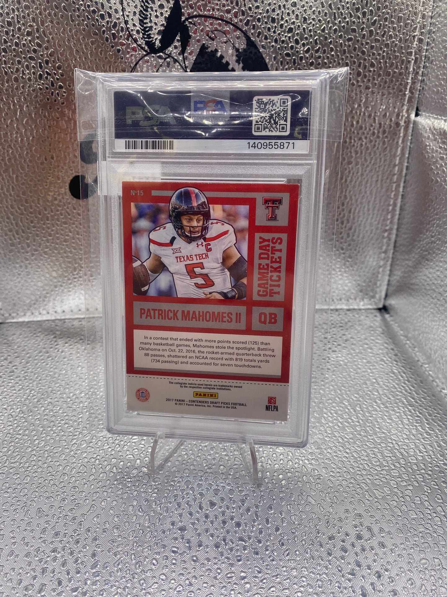 2017 Panini Contenders DP Patrick Mahomes ll Game Day Ticket PSA 8