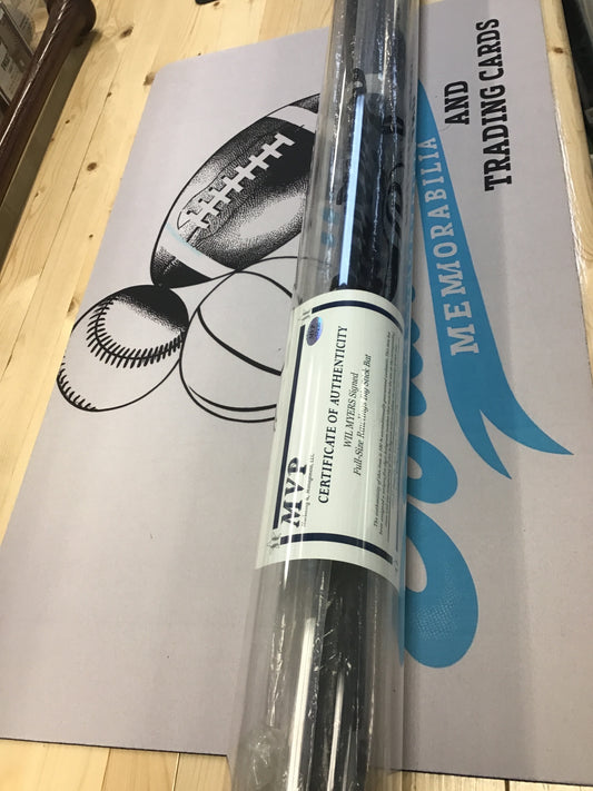 Signed baseball bat  black bat Will Myers auto coa