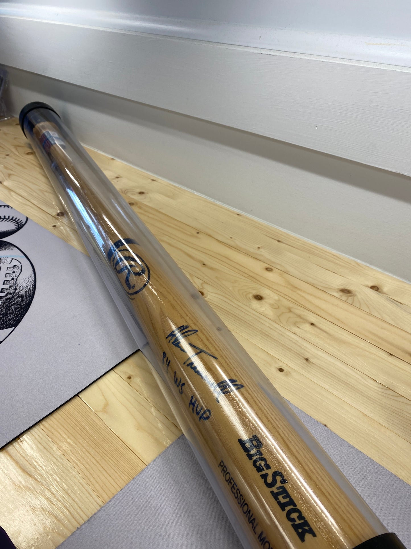 Allen Trammell signed baseball bat one inscription 84 WS MVP