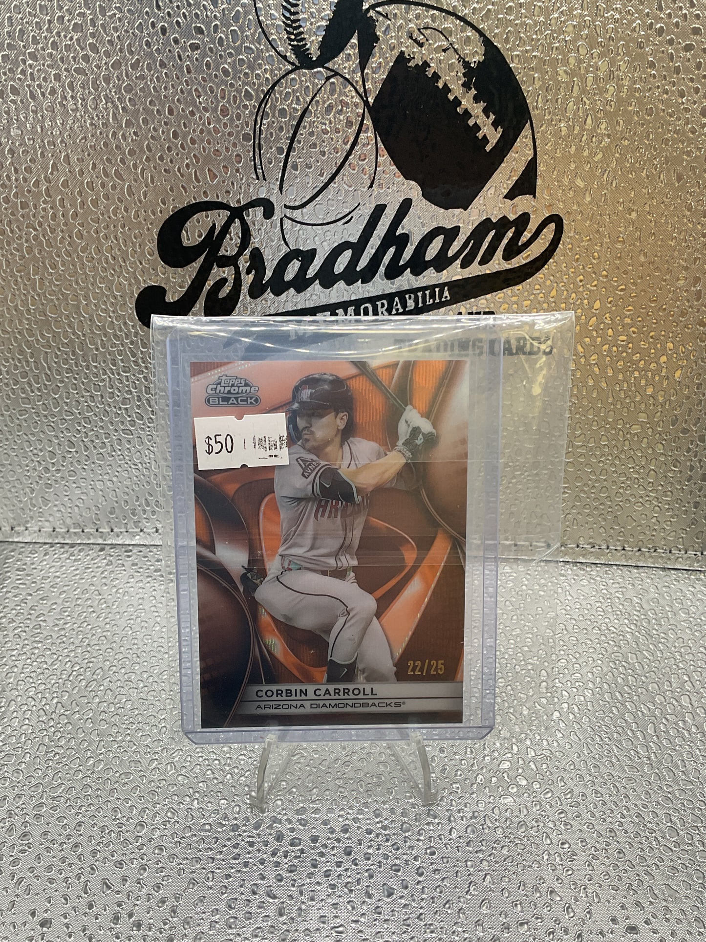 2025 Topps Chrome Black #92 Corbin Carroll Orange Wave Refractor /25 SSP Diamond