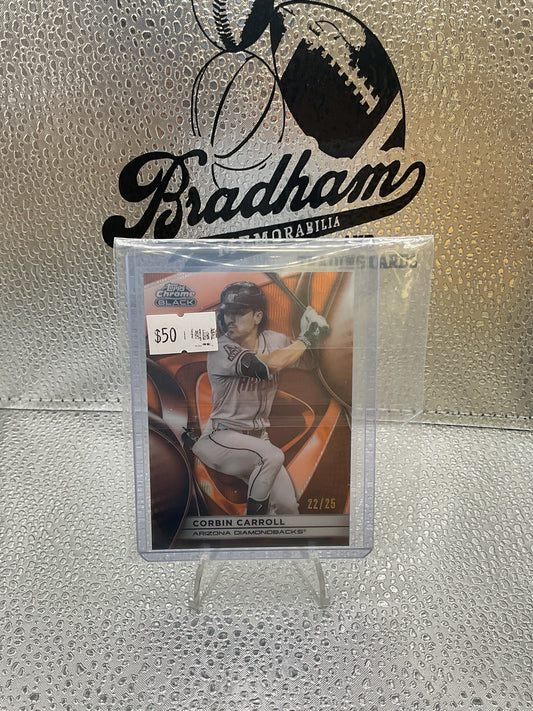 2025 Topps Chrome Black #92 Corbin Carroll Orange Wave Refractor /25 SSP Diamond