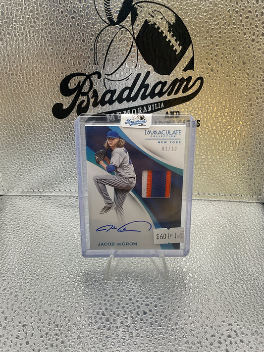 2017 Panini Immaculate Material
Signatures Patch Auto Blue JACOB
DeGROM /10
