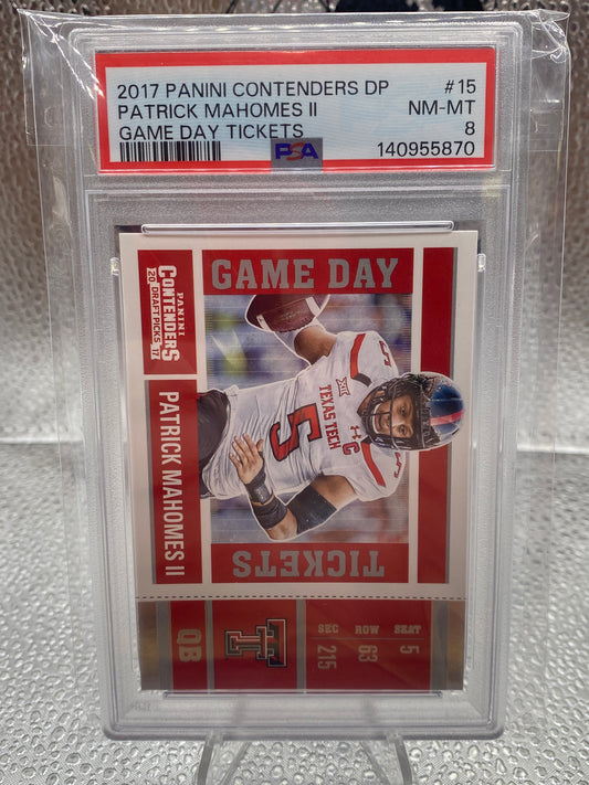 2017 Panini Contenders DP Patrick Mahomes ll Game Day Tickets PSA 8