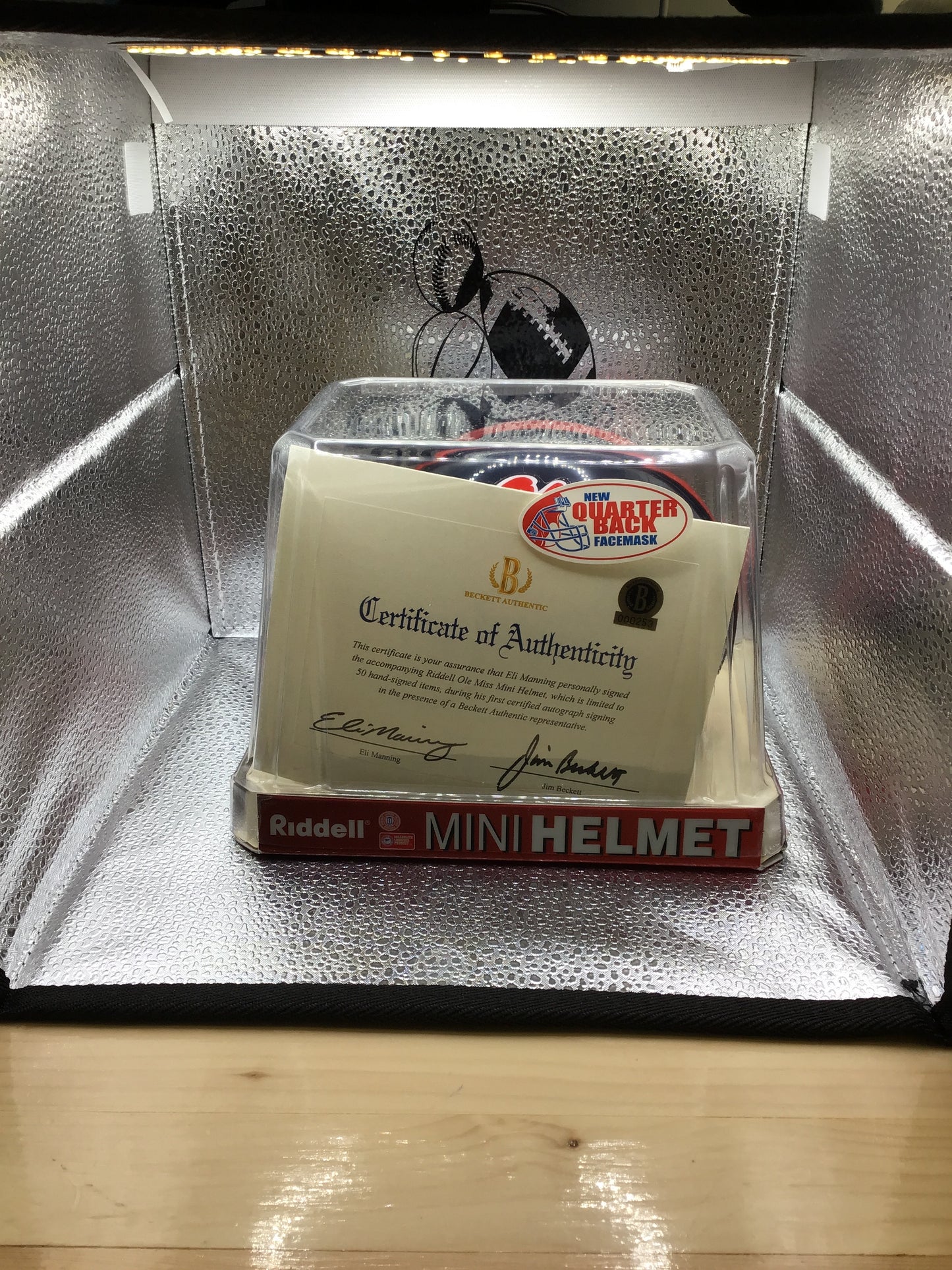 Eli Manning Ole Miss Signed Mini Helmet