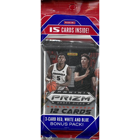 2020-21 Panini Prizm Draft Picks Collegiate Basketball Multi Pack- Featuring LaMelo Ball  Anthony Edwards- 15 Cards per Pack
