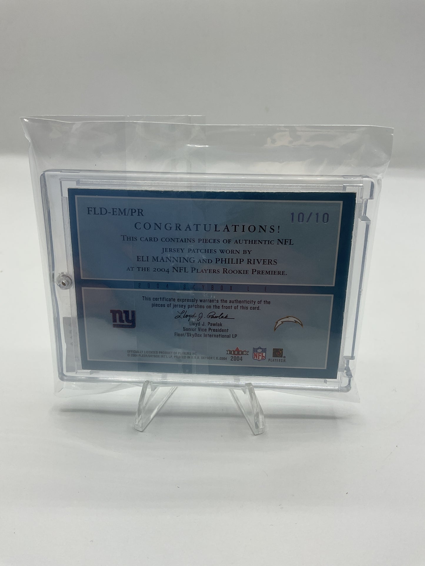 Eli Manning/ Philip Rivers Dual Patch 10/10 #FLD-EM/PR