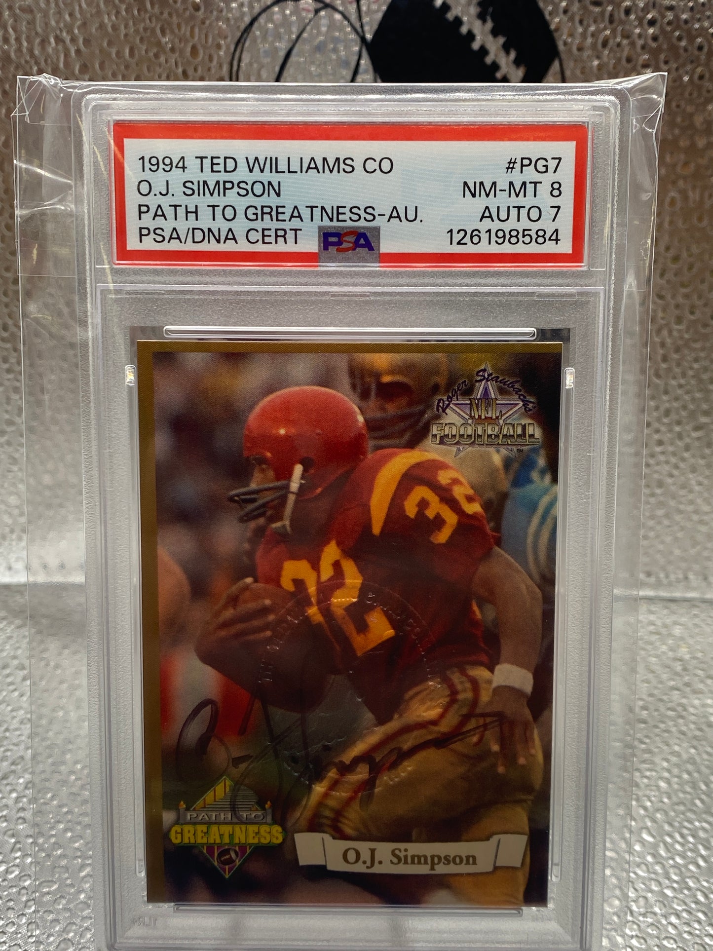 1994 Ted Williams Co O.J. Simpson Path to Greatness Nm 8 Auto 7