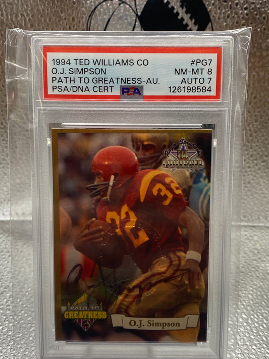 1994 Ted Williams Co O.J. Simpson Path to Greatness Nm 8 Auto 7