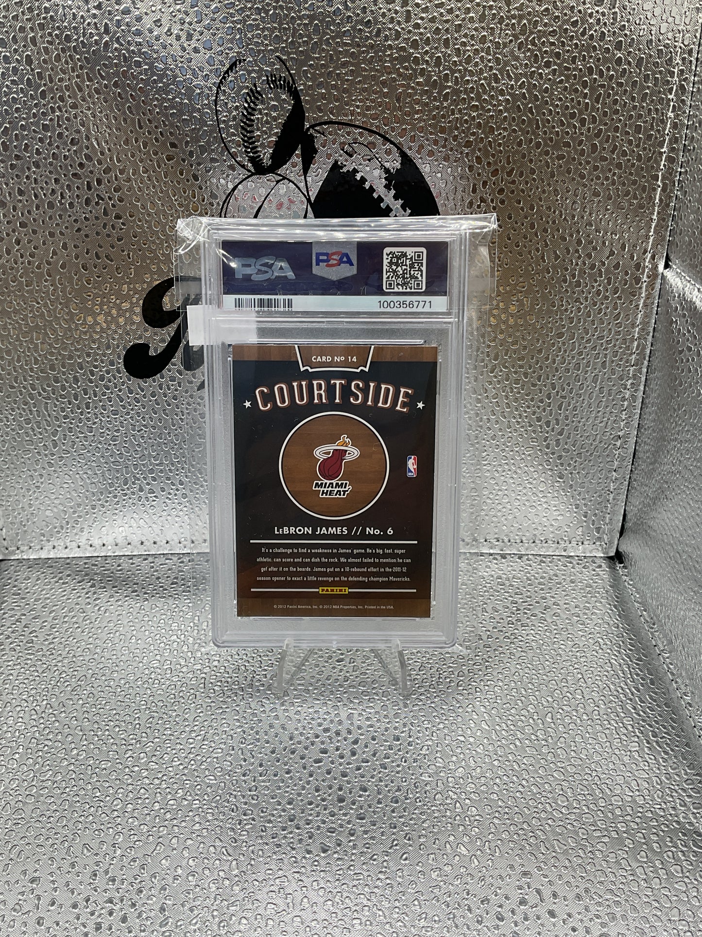 2012 Panini Hoops Courtside #14 LeBron
James Heat PSA 9 MINT