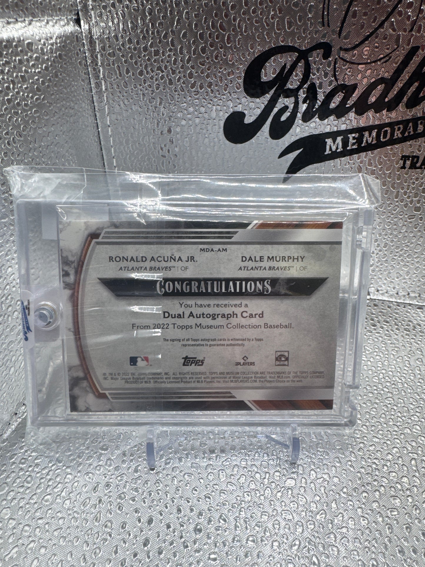 2022 Topps Museum Collection Dual Auto Ronald Acuna Jr and Dale Murphy /15