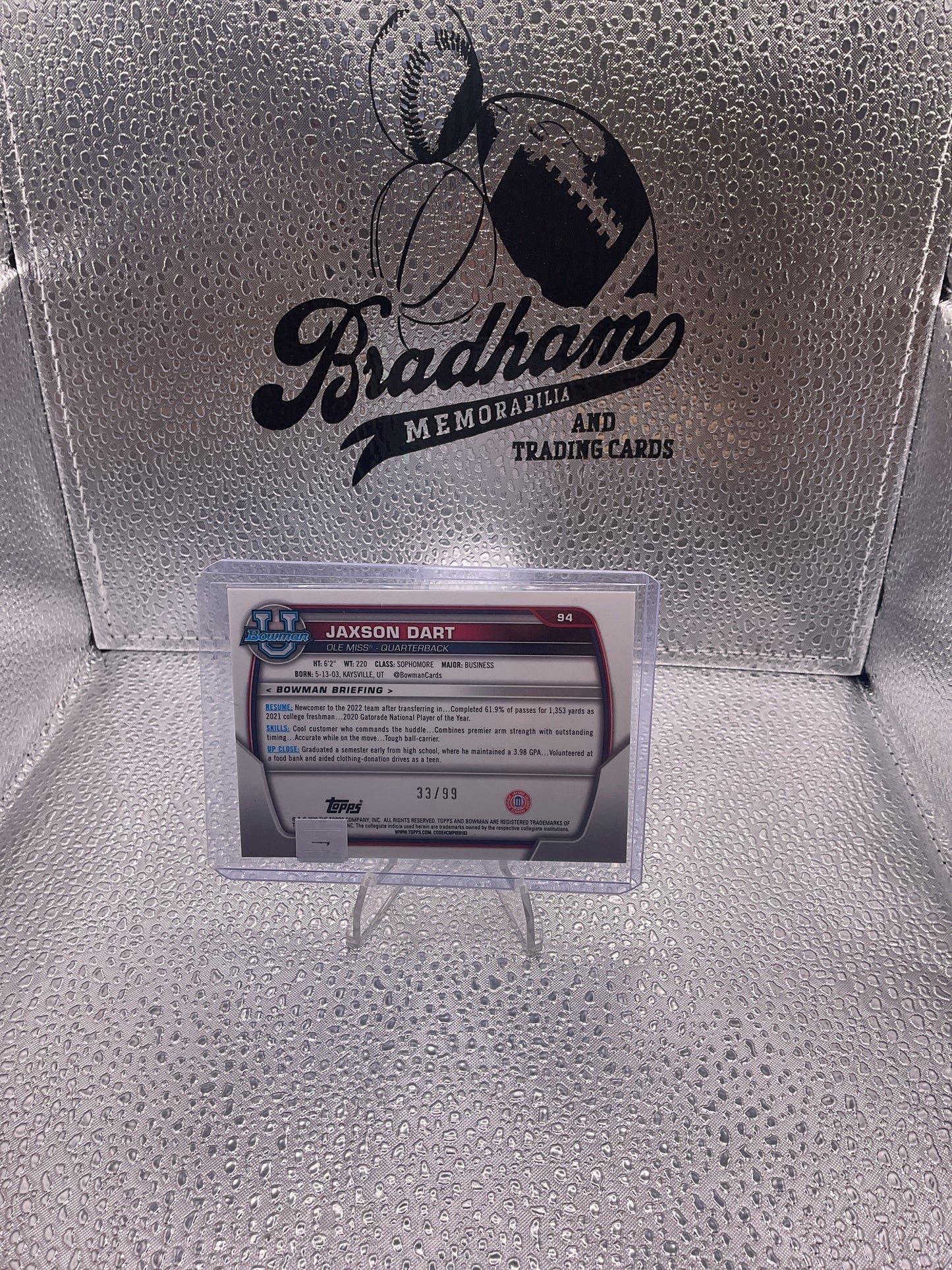 Jason Dart Bowman First 94 Green /99
#33/99