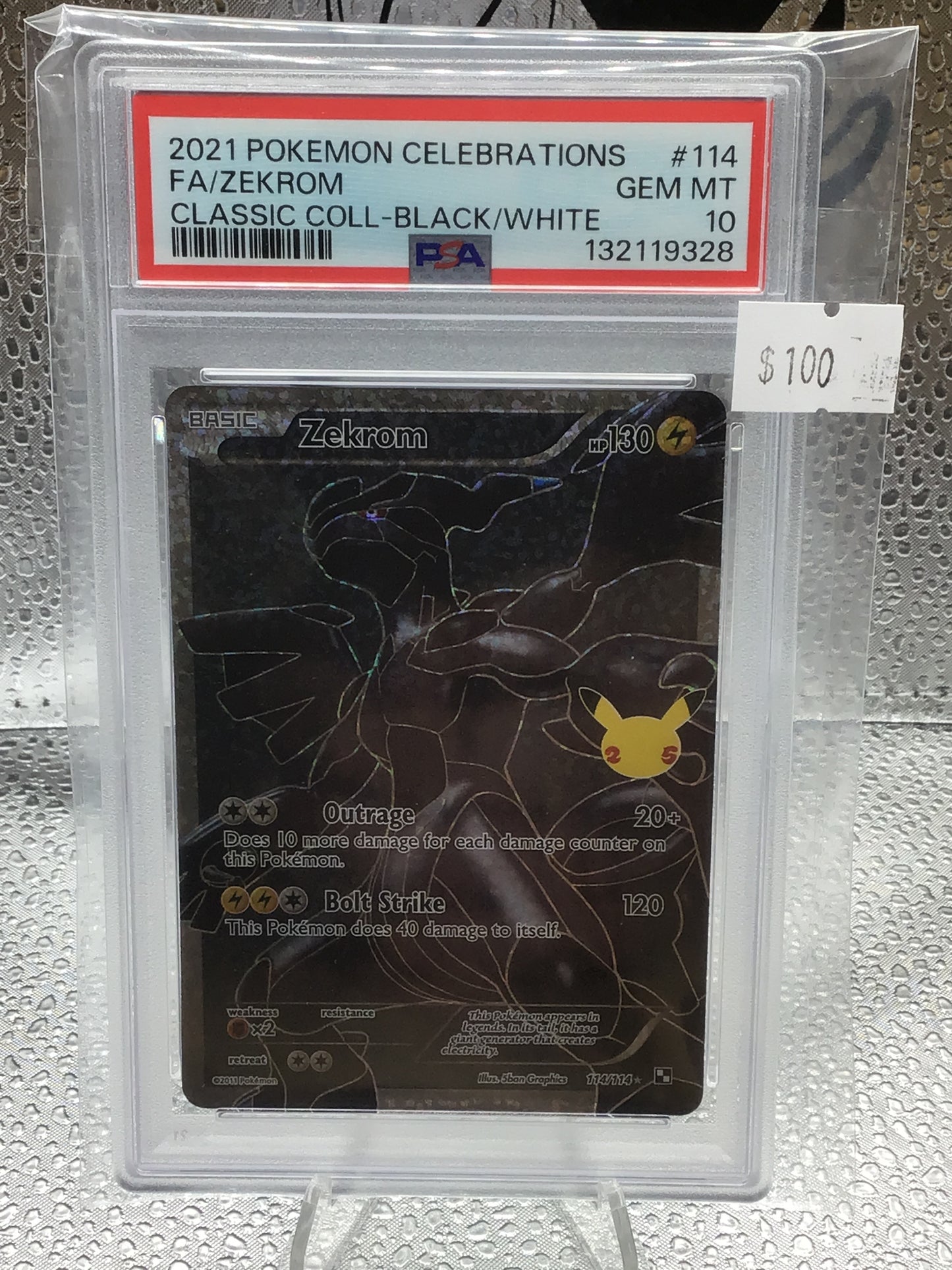 2021 Pokémon Celebrations Fa/Zekrom Classic Coll-Black/White Gem Mint PSA 10
